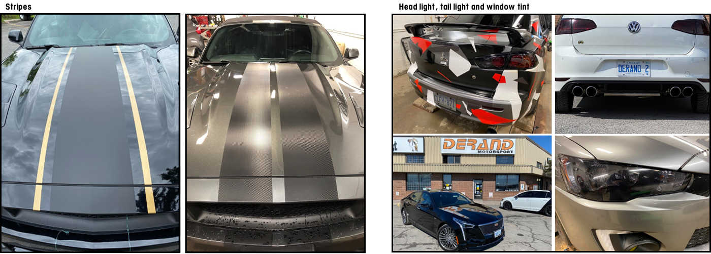 Vinyl Stripes, Head Light and Tail Light Tint, Window Tinting